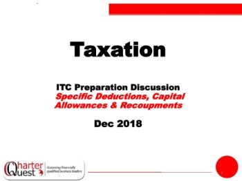 Taxation Exam Revision 2018 - Deductions & Capital Allowanances