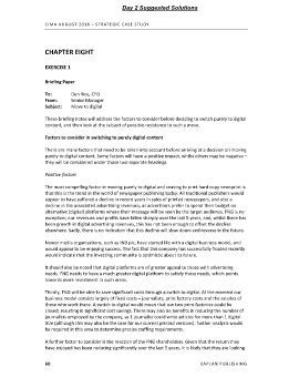 CIMA SCS Workbook August 2018 - Day 2 Suggested Solutions