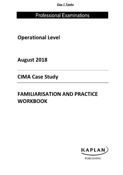 CIMA OCS August 2018 Day 1 Tasks