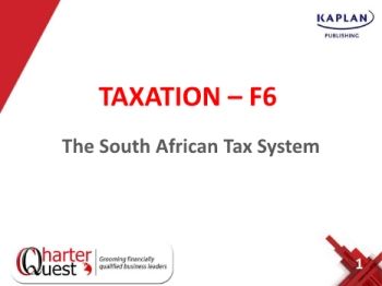 Taxation F6 - The South African Tax System