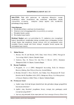 Bab 10 Desentralisasi -  Responsibility Accounting, Measuring Performance, dan Transfer Pricin- Sesi 15_Neat