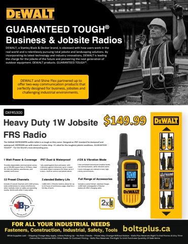 guaranteed tough® business & jobsite radios dewalt, a stanley black & decker brand, is obsessed with how users work in the real world and is relentlessly pursuing total jobsite and landscaping sol (3)