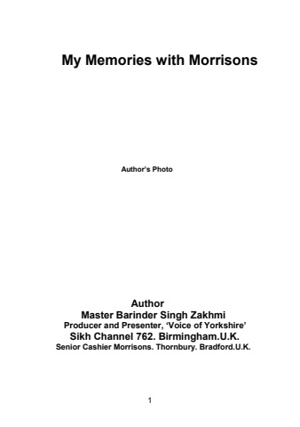my memories with morrison's - book is ready