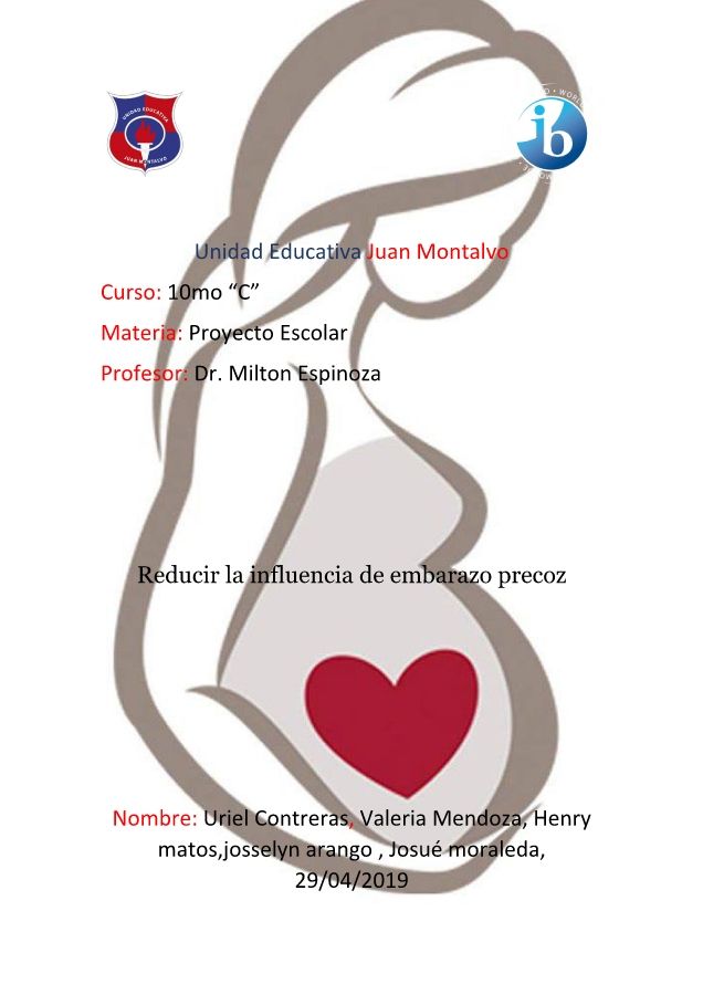 proyecto reducir niveles  de embarazo  precoz