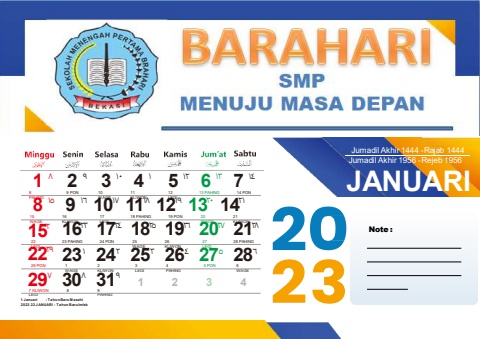 Kalender Duduk SMP BRAHARI