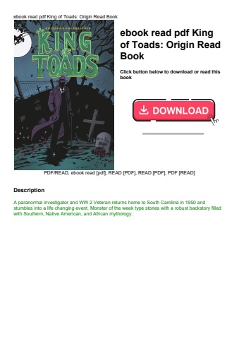 ebook read pdf king of toads origin read book