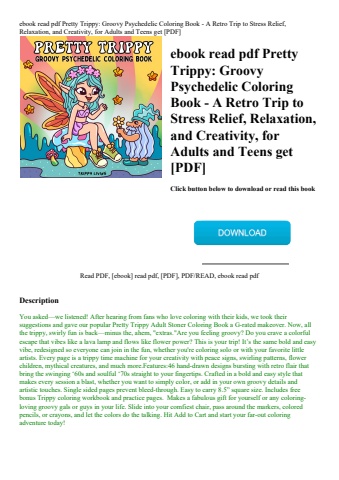 ebook read pdf pretty trippy groovy psychedelic coloring book - a retro trip to stress relief  relax