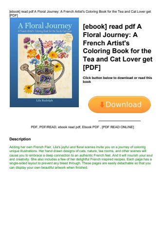 [ebook] read pdf a floral journey a french artist's coloring book for the tea and cat lover get [pdf