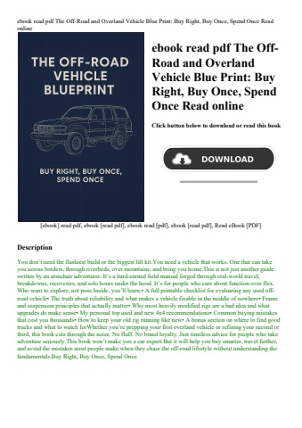 ebook read pdf the off-road and overland vehicle blue print buy right  buy once  spend once read onl
