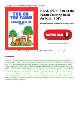 read [pdf] fun on the farm coloring book for kids [pdf]