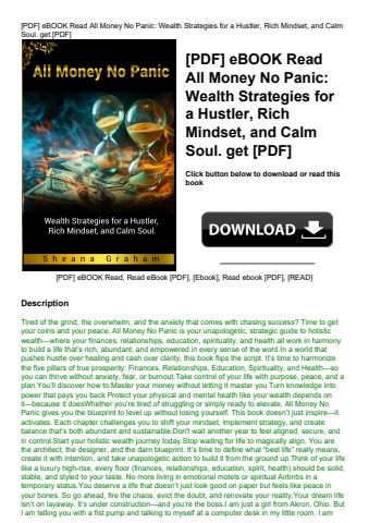 [pdf] ebook read all money no panic wealth strategies for a hustler  rich mindset  and calm soul