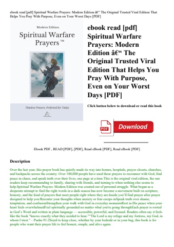 ebook read [pdf] spiritual warfare prayers modern edition ã¢â€â“ the original trusted viral edition