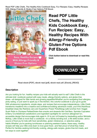 read pdf little chefs  the healthy kids cookbook easy  fun recipes easy  healthy recipes with allerg