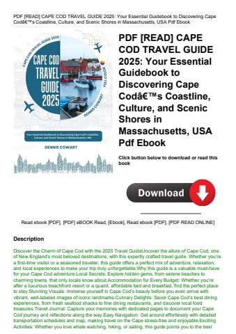 pdf [read] cape cod travel guide 2025 your essential guidebook to discovering cape codã¢â€â™s coastl