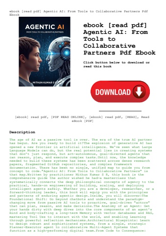 ebook [read pdf] agentic ai from tools to collaborative partners pdf ebook