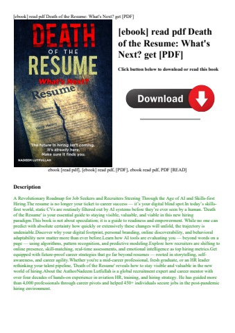 [ebook] read pdf death of the resume what's next get [pdf]