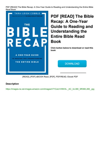 pdf [read] the bible recap a one-year guide to reading and understanding the entire bible read book