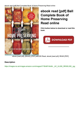 ebook read [pdf] ball complete book of home preserving read online