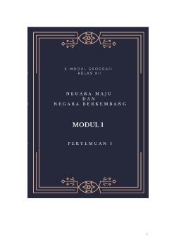 MODUL 1 part 1 Negara Maju dan Negara Berkembang