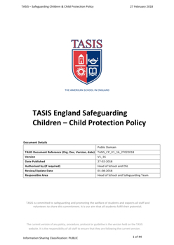 TASIS Safeguarding - Child Protection Policy