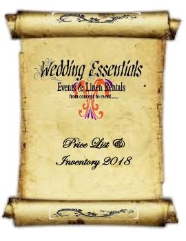 Wedding Essentials Inventory & Price List