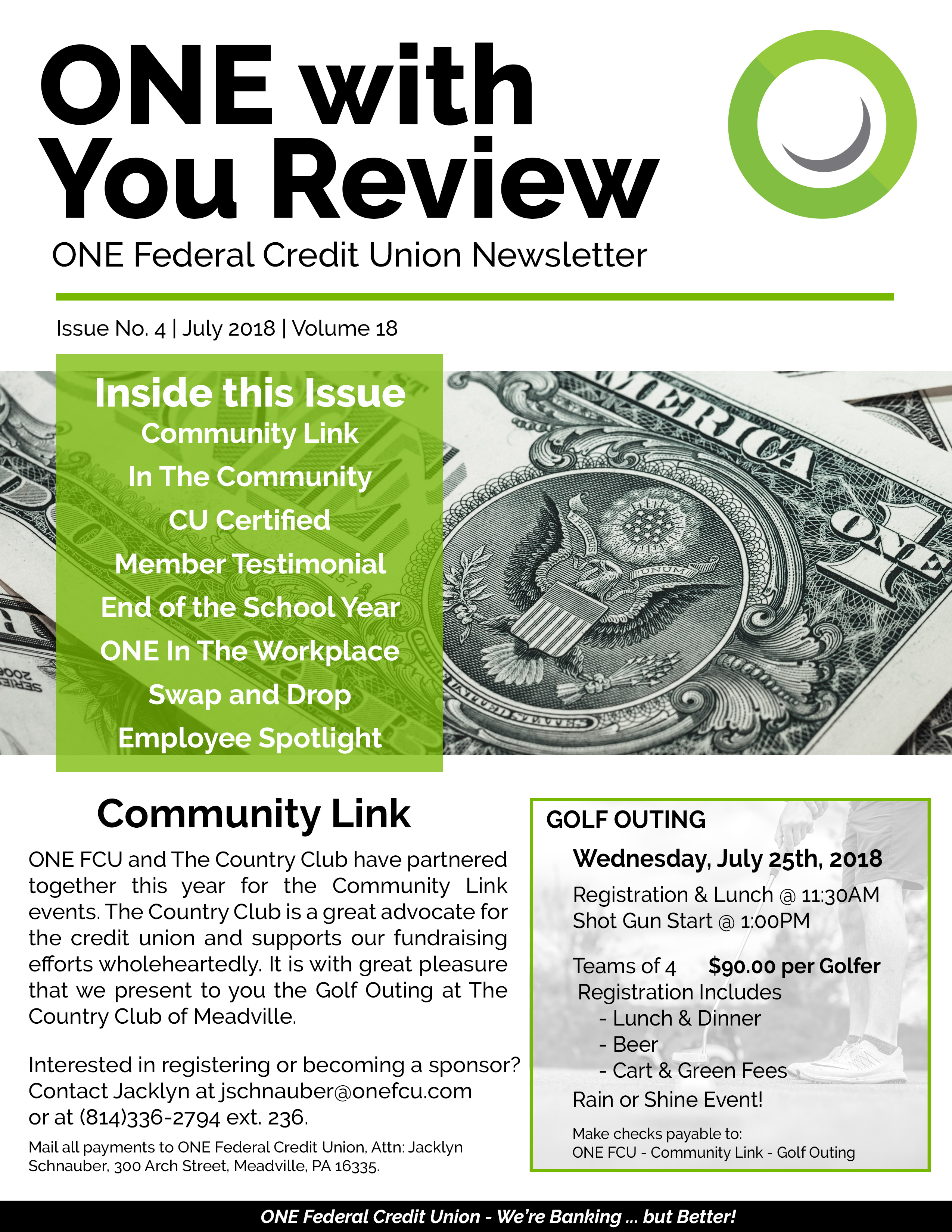 ONE With You Review Newsletter - July 2018