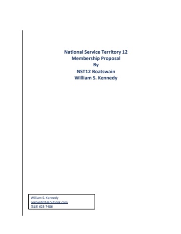 NST12 Membership Proposal by NST12 Boatswain William Kennedy©