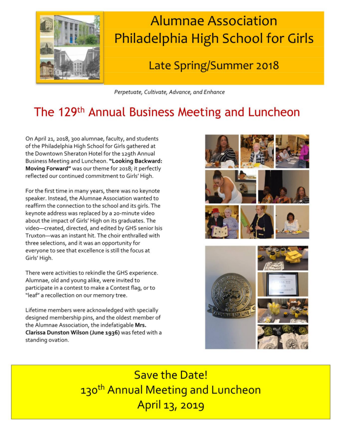 AAPHSG Late Spring/Summer 2018 Newsletter