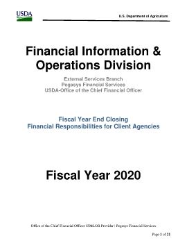 Fiscal Year End 2020 Procedures and Cutoff Dates for Client Agencies FINAL