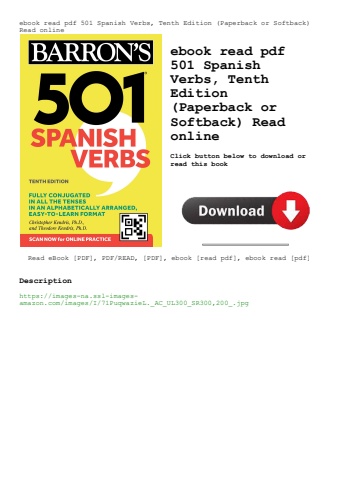 ebook read pdf 501 spanish verbs  tenth edition (paperback or softback) read online