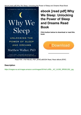 ebook [read pdf] why we sleep unlocking the power of sleep and dreams read book