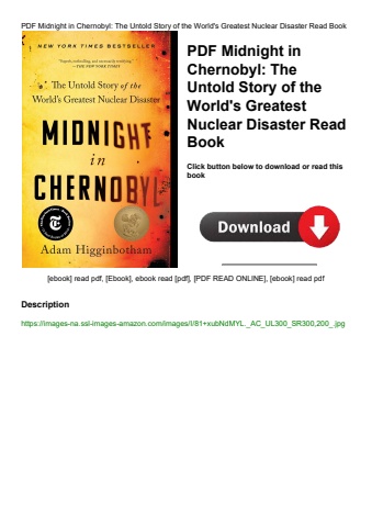 pdf midnight in chernobyl the untold story of the world's greatest nuclear disaster read book