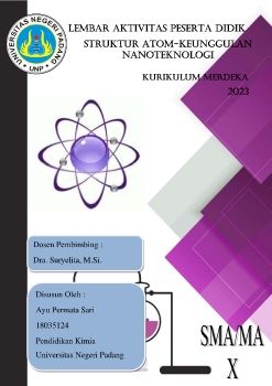 Lembar Aktivitas Peserta Didik Materi Struktur Atom-Keunggulan Nanoteknologi 2023