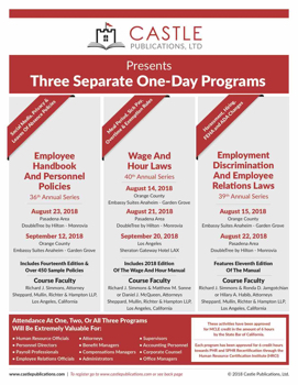 Castle Publications Summer 2018 Seminars