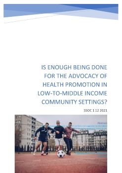 Is enough being done for the advocacy of Health Promotion in low-to-middle income community settings?