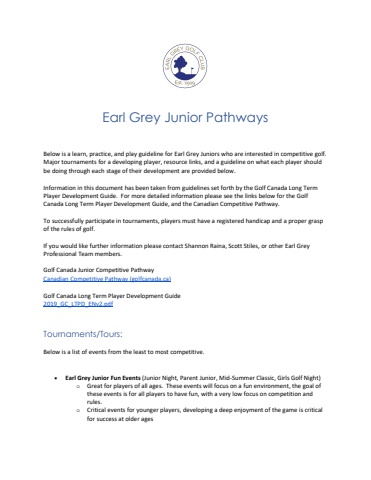Earl Grey Junior Pathways