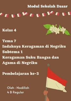 Modul Sekolah Dasar Kelas 4 Tema 7 Subtema 1  Pembelajaran 3
