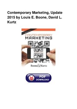 Contemporary Marketing, Update 2015 by Louis E. Boone, David L. Kurtz