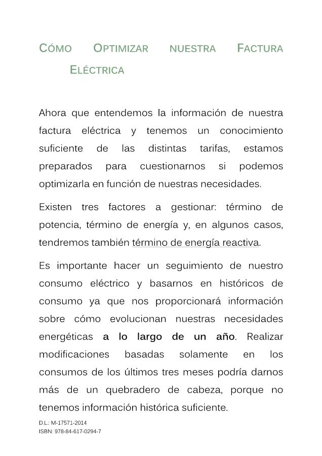 1.5.1. Cómo optimizar nuestra factura eléctrica. Introducción.