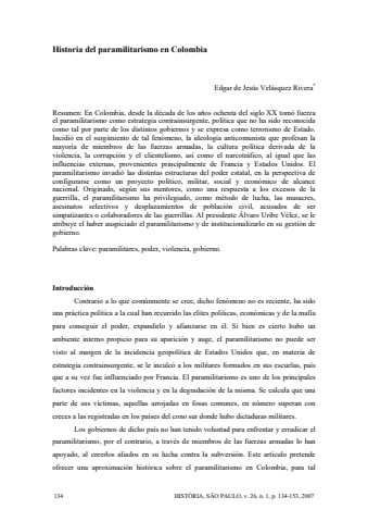 paramilitarismo en colombia
