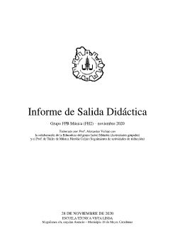 Informe de Evaluación: Salida Didáctica FPB Música