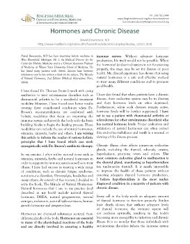 Hormones and Chronic Disease