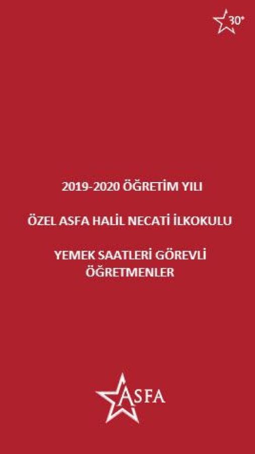 yemek saatleri  görevli öğretmenler