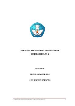 Modul  sosiologi  Kelas X  KD 3.1 dan 4.1