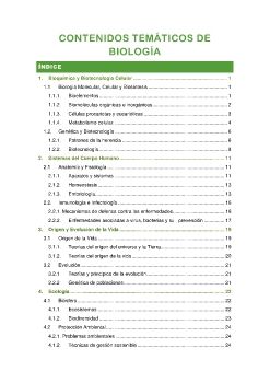 Contenidos temáticos de Biología