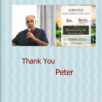 Peter Acres Appreciation Day from Susan Massa