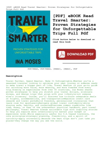 [pdf] ebook read travel smarter proven strategies for unforgettable trips full pdf