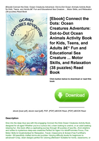 [ebook] connect the dots ocean creatures adventure dot-to-dot ocean animals activity book for kids