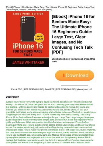 [ebook] iphone 16 for seniors made easy the ultimate iphone 16 beginners guide large text  clear ima