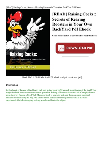 [read] raising cocks secrets of rearing roosters in your own backyard pdf ebook